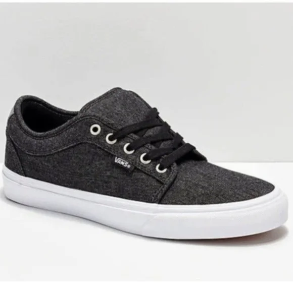 Vans Black Canvas Sneakers 6.5 Skateboard Shoes - Picture 4 of 7